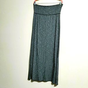 Grey and White Maxi Skirt by Max Studio Size Medium
